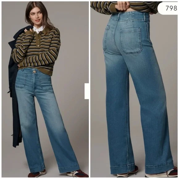 NWOT Maeve The Colette Wide-Leg Jeans Anthropologie - Picture 4 of 9